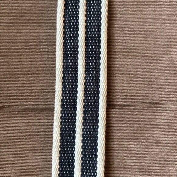 Point Zero Canvas Double Ring Belt Blue Striped - Picture 3 of 6
